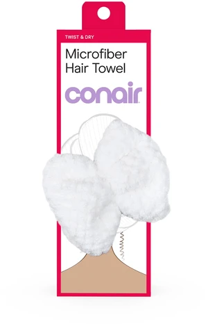 Conair Microfiber Hair Towel with Bow, White Conair Microfiber Hair Towel with Bow, White