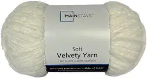 Mainstays Soft Velvety Yarn 315yd White 100% Polyester Mainstays Soft Velvety Yarn 315yd White 100% Polyester