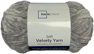 Mainstays Soft Velvety Yarn, Grey, 315 yd, 10.5 oz, 100% Polyester Mainstays Soft Velvety Yarn, Grey, 315 yd, 10.5 oz, 100% Polyester