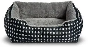 Vibrant Life Small Cuddler Pet Bed 19" x 15" Black and White Diamonds Vibrant Life Small Cuddler Pet Bed 19" x 15" Black and White Diamonds