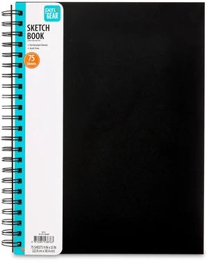 Pen+Gear Spiral Sketch Book, 12in x 9in, 75 White Acid-Free Perforated Sheets Pen+Gear Spiral Sketch Book, 12in x 9in, 75 White Acid-Free Perforated Sheets