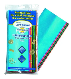 Spectra Deluxe Bleeding Art Tissue, 20 Assorted Colors, 20" x 30", 20 Sheets Spectra Deluxe Bleeding Art Tissue, 20 Assorted Colors, 20" x 30", 20 Sheets