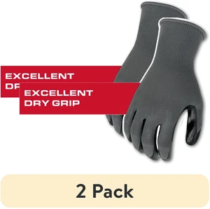 Hyper Tough 3-Pack Nitrile Grip Gloves, Gray, Latex Free, Large, 2 Pack Hyper Tough 3-Pack Nitrile Grip Gloves, Gray, Latex Free, Large, 2 Pack