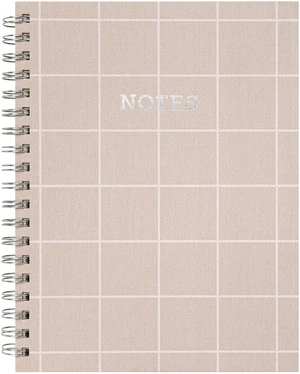 Mintgreen Spiral Bound Notepad, 7.4" x 9.75", Checked Tan, 105 Sheets Mintgreen Spiral Bound Notepad, 7.4" x 9.75", Checked Tan, 105 Sheets