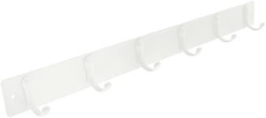 Mainstays 19in. Wall Mounted Metal 6 Hook Rack, White Mainstays 19in. Wall Mounted Metal 6 Hook Rack, White