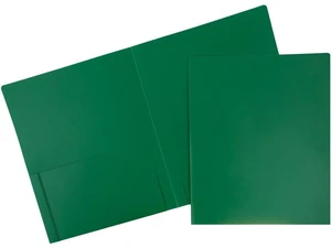 JAM Paper Heavy Duty Plastic 2 Pocket School Folders, 3/Pack, Green JAM Paper Heavy Duty Plastic 2 Pocket School Folders, 3/Pack, Green