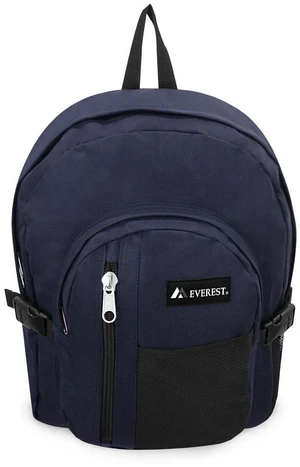 Everest Backpack, Front Mesh Pocket, Navy Blue Black Everest Backpack, Front Mesh Pocket, Navy Blue Black