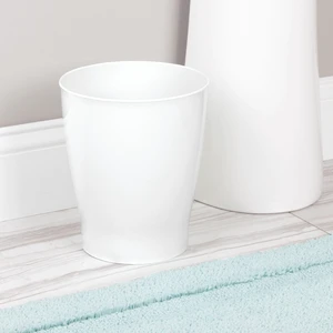 iDesign Franklin Plastic Wastebasket White iDesign Franklin Plastic Wastebasket White