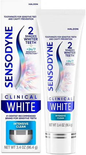 Sensodyne Clinical White Toothpaste for Sensitive Teeth, Intensive Clean, 3.4 Oz Sensodyne Clinical White Toothpaste for Sensitive Teeth, Intensive Clean, 3.4 Oz