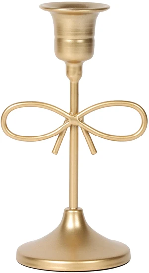 Sterling & Noble Home Gold Metal 5.91" Indoor Tabletop Taper Candleholder with Bow Accent Sterling & Noble Home Gold Metal 5.91" Indoor Tabletop Taper Candleholder with Bow Accent