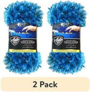 2 Pack Auto Drive Microfiber Car Wash Sponge with Chenille Pile and Scrubber Back, Blue 2 Pack Auto Drive Microfiber Car Wash Sponge with Chenille Pile and Scrubber Back, Blue