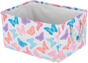 Your Zone Kids Butterfly Canvas Storage Basket with Handles, 15in x 11in x 7.8in Your Zone Kids Butterfly Canvas Storage Basket with Handles, 15in x 11in x 7.8in