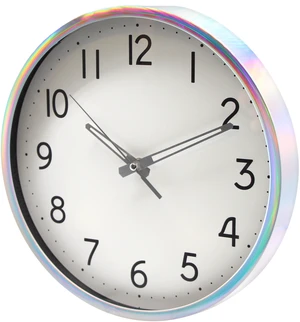Mainstays 12" Quartz Iridescent Indoor Wall Clock with Easy-Read Large Bold Numbers Mainstays 12" Quartz Iridescent Indoor Wall Clock with Easy-Read Large Bold Numbers