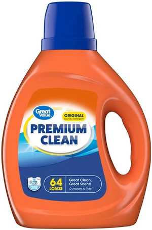 Great Value Premium Clean Original Laundry Detergent, 84 fl oz, 64 Loads Great Value Premium Clean Original Laundry Detergent, 84 fl oz, 64 Loads
