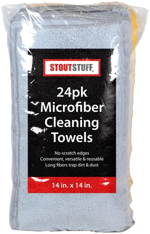 Stout Stuff Microfiber Cleaning Towels, 24 Count Multicolor Stout Stuff Microfiber Cleaning Towels, 24 Count Multicolor