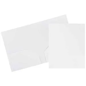 JAM Paper 2 Pocket Heavy Duty Plastic School Folders, White, 3-Pack JAM Paper 2 Pocket Heavy Duty Plastic School Folders, White, 3-Pack