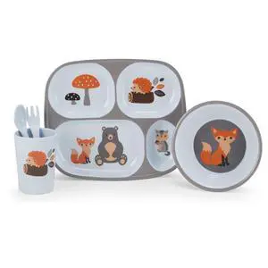 Monbebe 5-piece Kids Mealtime Set, Woodland Monbebe 5-piece Kids Mealtime Set, Woodland