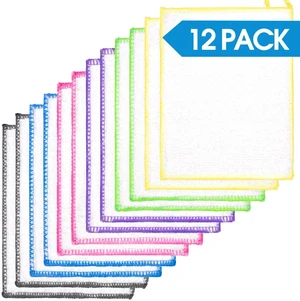 12 Pieces Microfiber Dish Cloths, Absorbent & Durable Kitchen Cleaning Washcloths, 6.5"x6.5" 12 Pieces Microfiber Dish Cloths, Absorbent & Durable Kitchen Cleaning Washcloths, 6.5"x6.5"
