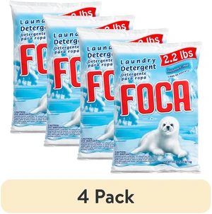 4 Pack Foca Powder Laundry Detergent, Enzyme Formula, for Tough Stains, 2.20lbs 4 Pack Foca Powder Laundry Detergent, Enzyme Formula, for Tough Stains, 2.20lbs