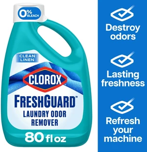 Clorox Fresh Guard Laundry Odor Remover, 80 fl oz, Clean Linen Scent, 0% Bleach, Color Safe Clorox Fresh Guard Laundry Odor Remover, 80 fl oz, Clean Linen Scent, 0% Bleach, Color Safe