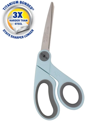 Westcott 8" Titanium Bonded Fabric Sewing Scissors with Adjustable Glide, Bent Handle, Blue, 1 Count Westcott 8" Titanium Bonded Fabric Sewing Scissors with Adjustable Glide, Bent Handle, Blue, 1 Count