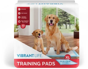 Vibrant Life X-Large 5-Layer Pet Training Pads, 26in x 30in, 30 Count Vibrant Life X-Large 5-Layer Pet Training Pads, 26in x 30in, 30 Count