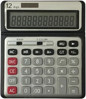 Pen+Gear 12 Digit Large Display Desktop Calculator, Gray Pen+Gear 12 Digit Large Display Desktop Calculator, Gray