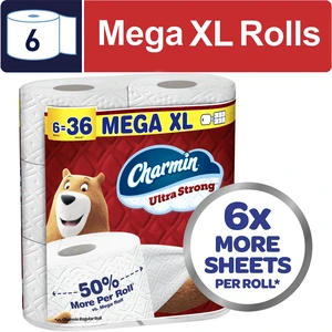 Charmin Ultra Strong Toilet Paper, 6 Mega XL Rolls, 330 Sheets per Roll Charmin Ultra Strong Toilet Paper, 6 Mega XL Rolls, 330 Sheets per Roll