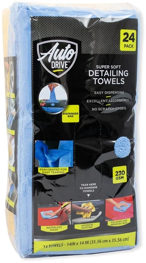 Auto Drive Coral Fleece Microfiber Towel 24-Pack, Multi-Purpose Cleaning and Detailing, Blue & Yellow Auto Drive Coral Fleece Microfiber Towel 24-Pack, Multi-Purpose Cleaning and Detailing, Blue & Yellow