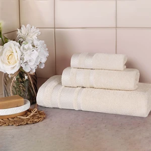 Superior Hays 3-Piece Cotton Plush Towel Set, Ultra Soft Absorbent, Ivory Superior Hays 3-Piece Cotton Plush Towel Set, Ultra Soft Absorbent, Ivory