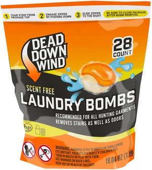 Dead Down Wind Laundry Bombs Pods 28ct Unscented Hunting Detergent 19.04oz Dead Down Wind Laundry Bombs Pods 28ct Unscented Hunting Detergent 19.04oz