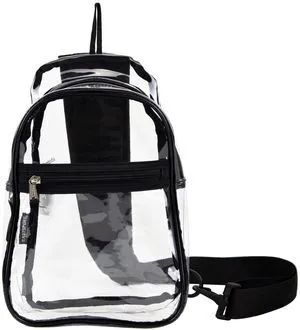 Eastsport Unisex Clear Sling Stadium Approved Bag, Black Trim Eastsport Unisex Clear Sling Stadium Approved Bag, Black Trim