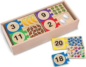 Melissa & Doug Self-Correcting Wooden Number Puzzles with Storage Box, 40Pcs Melissa & Doug Self-Correcting Wooden Number Puzzles with Storage Box, 40Pcs