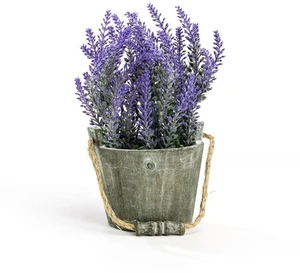 K-Cliffs Vintage Artificial Lavender Flowers Bouquet in Rustic Gray Wooden Metal Planter Pot, 6.7Dia x 8.3H inches, 5Dia x 4.3 inches K-Cliffs Vintage Artificial Lavender Flowers Bouquet in Rustic Gray Wooden Metal Planter Pot, 6.7Dia x 8.3H inches, 5Dia x 4.3 inches