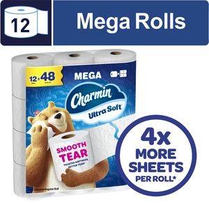 Charmin Ultra Soft Toilet Paper 12 Mega Rolls 2-Ply Bath Tissue Charmin Ultra Soft Toilet Paper 12 Mega Rolls 2-Ply Bath Tissue