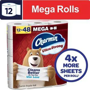 Charmin Ultra Strong Toilet Paper 12 Mega Rolls, 220 Sheets per Roll Charmin Ultra Strong Toilet Paper 12 Mega Rolls, 220 Sheets per Roll