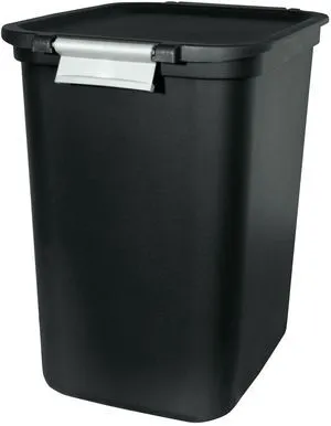 Hefty 7.7 Gallon Plastic Lift Top Kitchen Trash Can with Lid and Lock, Black Hefty 7.7 Gallon Plastic Lift Top Kitchen Trash Can with Lid and Lock, Black