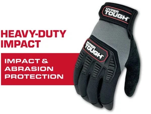 Hyper Tough HT89056-23 Heavy Duty Impact Gloves, Medium, 1 Pair, Polyester, Black/Red/Gray, Adult Men's Hyper Tough HT89056-23 Heavy Duty Impact Gloves, Medium, 1 Pair, Polyester, Black/Red/Gray, Adult Men's