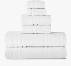 Mainstays Performance Cotton 6-Piece Bath Towel Set, Textured White Mainstays Performance Cotton 6-Piece Bath Towel Set, Textured White