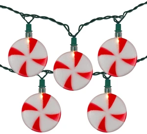 Northlight Clear Incandescent String Lights Peppermint Shaped Holiday Lights, 96" 10Count Northlight Clear Incandescent String Lights Peppermint Shaped Holiday Lights, 96" 10Count