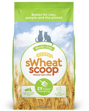 SWheat Scoop Multi-Cat Natural Clumping Wheat Cat Litter, 15lb SWheat Scoop Multi-Cat Natural Clumping Wheat Cat Litter, 15lb