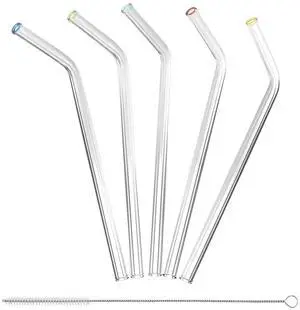 Better Houseware 308 Glass Straws Set of 5 with Cleaning Brush, Standard Better Houseware 308 Glass Straws Set of 5 with Cleaning Brush, Standard