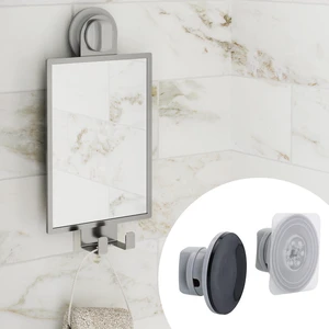Better Homes & Gardens Fogless Shower Mirror with Adhesive or Suction Mount, Satin Nickel Better Homes & Gardens Fogless Shower Mirror with Adhesive or Suction Mount, Satin Nickel