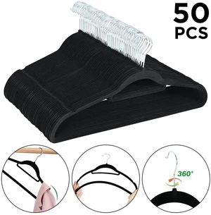 Ollieroo Premium Velvet Hangers 50 Pack Black Non-Slip Durable Heavy Duty Coat Hangers with 360 Degree Rotatable Hook Ollieroo Premium Velvet Hangers 50 Pack Black Non-Slip Durable Heavy Duty Coat Hangers with 360 Degree Rotatable Hook