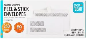 Pen+Gear Double Window Peel & Stick Envelopes, 4.13"x9.15", 250 Count per Pack Pen+Gear Double Window Peel & Stick Envelopes, 4.13"x9.15", 250 Count per Pack