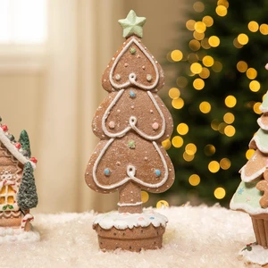 5-inch Gingerbread Cookie Christmas Tree with Icing and Star Decoration 5-inch Gingerbread Cookie Christmas Tree with Icing and Star Decoration