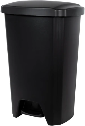 Hefty 12.1Gallon Plastic Step Trash Can with Foot Pedal Lid, Black Hefty 12.1Gallon Plastic Step Trash Can with Foot Pedal Lid, Black