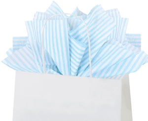 Flexicore Packaging Light Blue Pin Stripe Gift Wrap Tissue, 100 Sheets Flexicore Packaging Light Blue Pin Stripe Gift Wrap Tissue, 100 Sheets