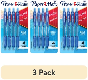 Paper Mate Profile Retractable Ballpoint Pen, Bold Point, 1.4mm, Blue, 3-Pack Paper Mate Profile Retractable Ballpoint Pen, Bold Point, 1.4mm, Blue, 3-Pack