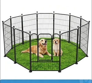 32in Metal Puppy Playpen, 10 Panels Foldable Dog Exercise Fence, Indoor Outdoor Pet Enclosure for Yard, Camping & RV 32in Metal Puppy Playpen, 10 Panels Foldable Dog Exercise Fence, Indoor Outdoor Pet Enclosure for Yard, Camping & RV